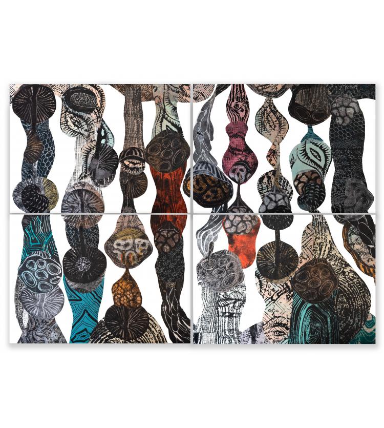 BOZZOLI, 2002, quadrittico, 60x85cm
